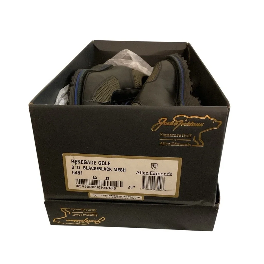 Jack Nicklaus Signature Golf Shoe Allen Edmunds Renegade Men's 8 D Black Leather